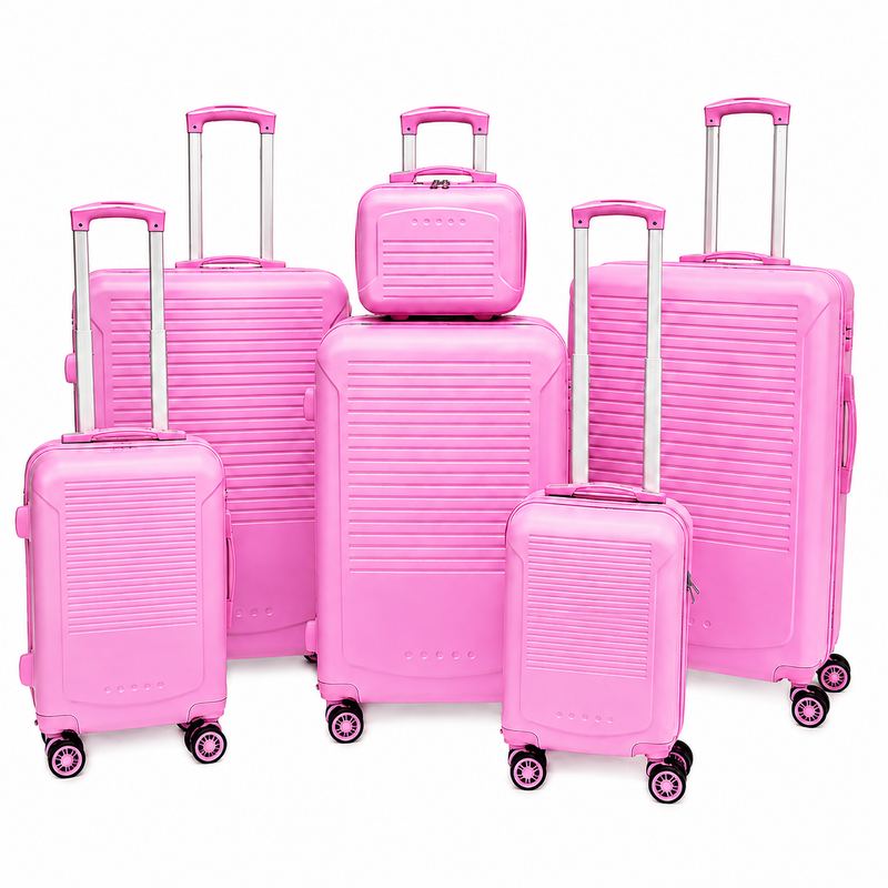 (image for) T-HC-716 SET OF 6 Pink Premium Hard Shell Suitcases